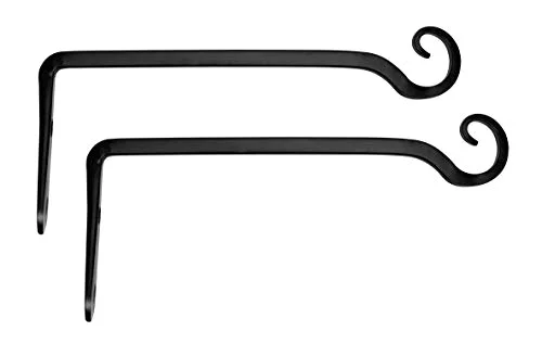Plant Bracket Hook, 10 in, 2-pack, Black