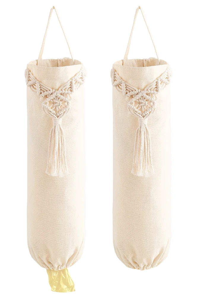 Plastic Grocery Bag Holder, 2-pack, Ivory
