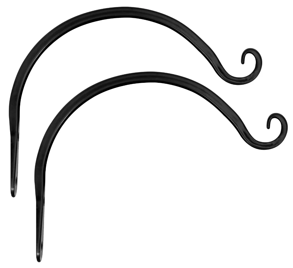 Plant Bracket Hook, 8 in, 2-pack, Black
