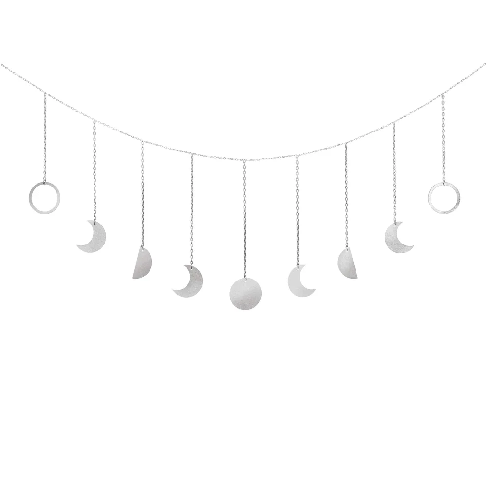 Moon Phase Wall Decor, 50 in, Silver