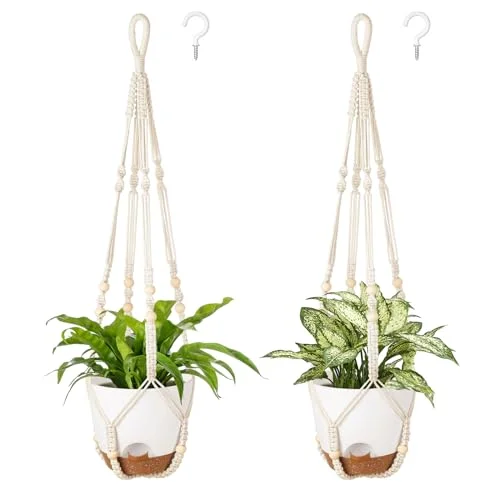 Hanging Planter, 7.5 in, 2-pack, Ivory