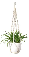 Macrame Plant Hanger, 35 in, Ivory