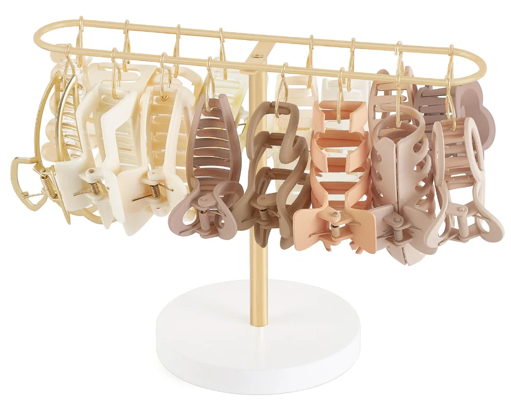 Claw Clip Organizer Holder, Gold