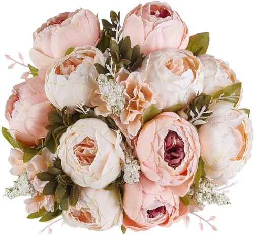 Peonies Artificial Flowers, 13 stems, 2-pack, Pink