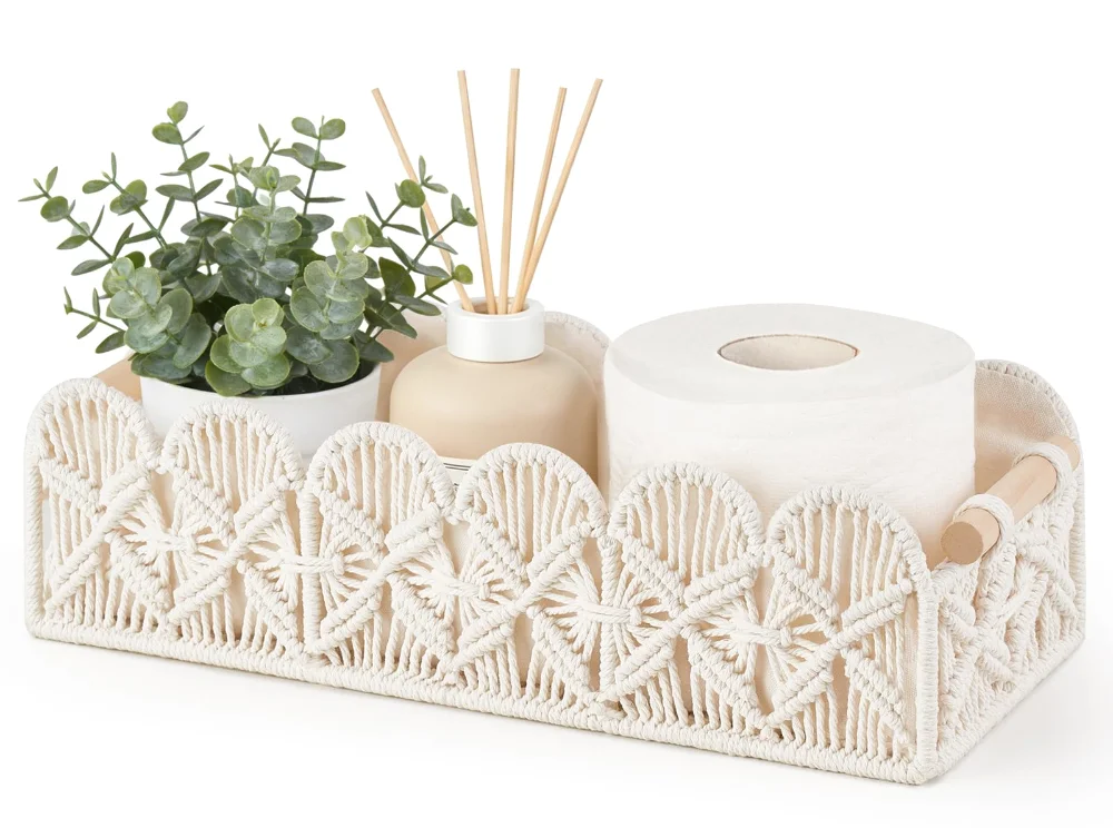 Bathroom Storage Basket, Ivory