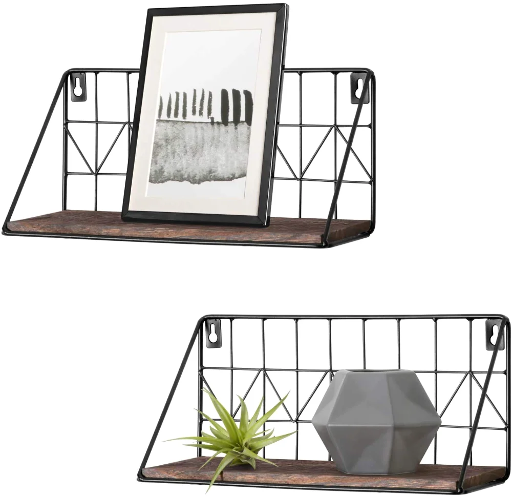 Floating Shelf, 11.4 in, 2-pack, Brown