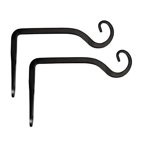 Plant Bracket Hook, 6 in, 2-pack, Black